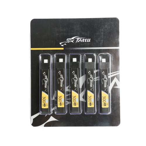 Tattu 1S 300mAh 3.8V HV 75C BT2.0 (5 pack) - 1