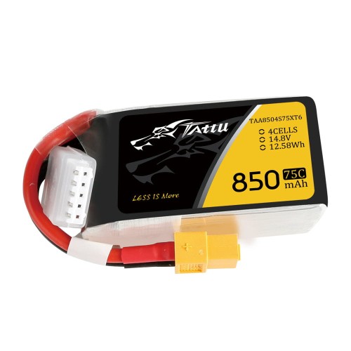 Tattu 850mAh 4S 14.8V 75C XT60 - 1