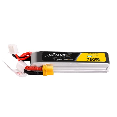 Tattu 2S 750mAh 95C 7.6V HV XT30 Long-Pack - 1