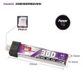 GNB LiPo 1S 300mAh 3.8V HV 60C PH 2.0 plastic head