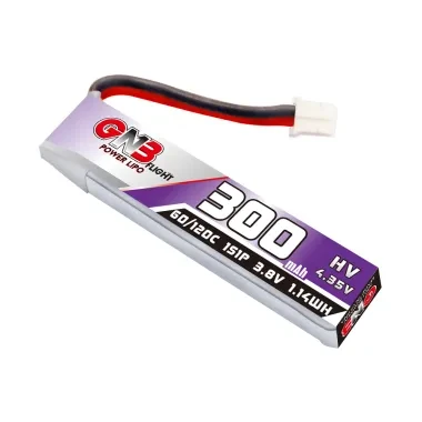 GNB LiPo 1S 300mAh 3.8V HV 60C PH 2.0 pigtail