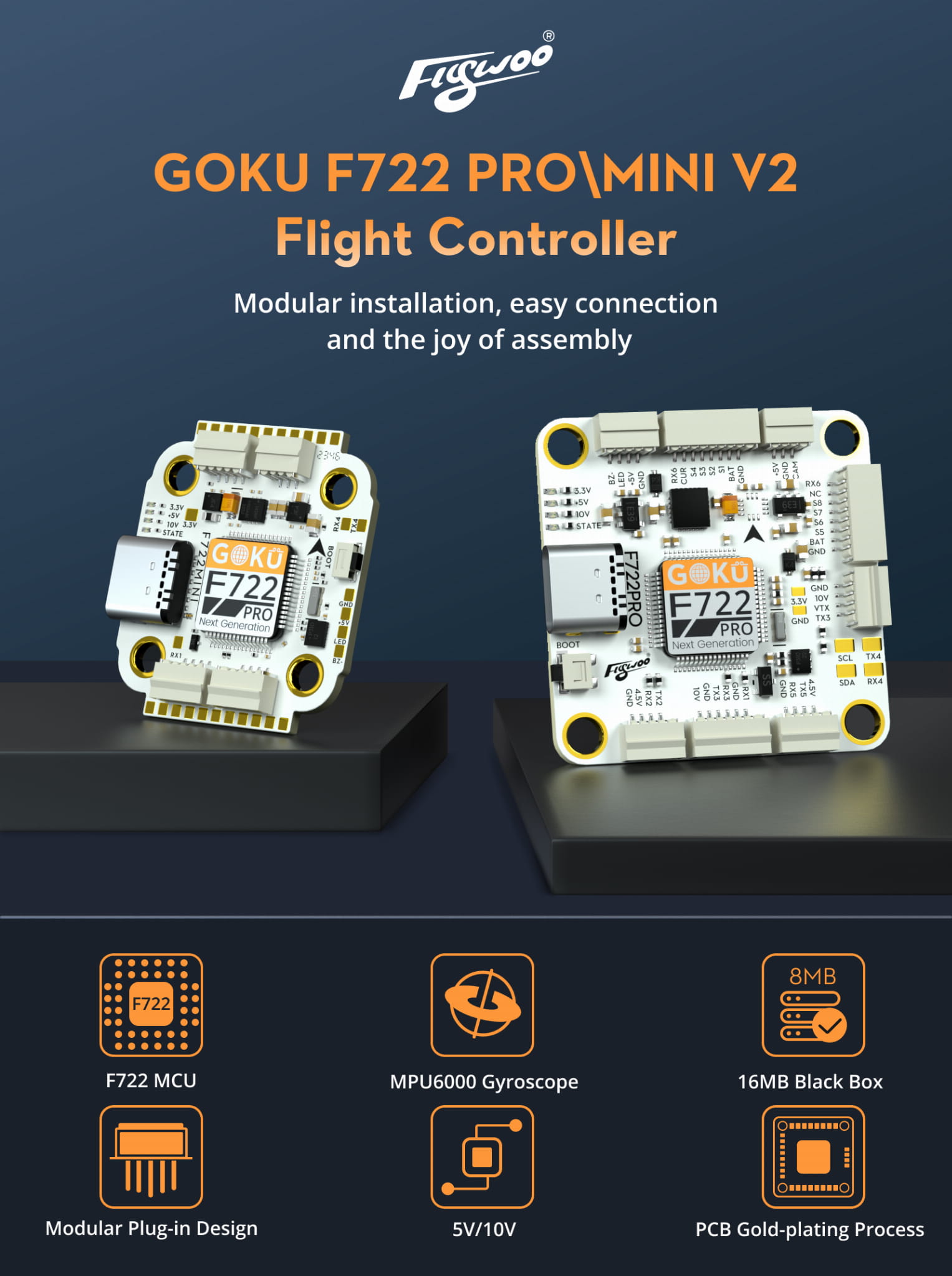 Flywoo F722 PRO V2 - Schemat podłączeń