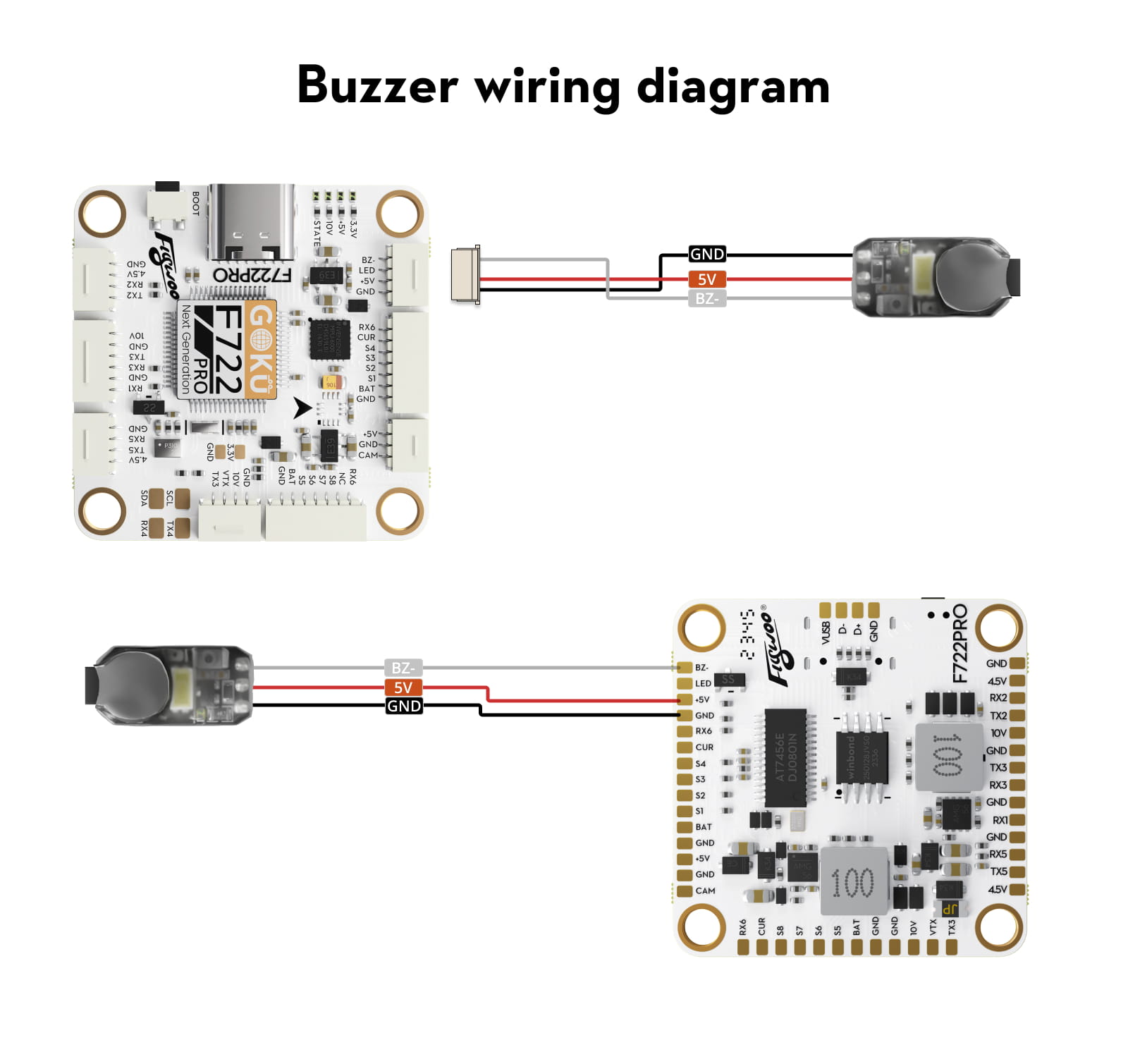 Flywoo Finder V1.0 - Wymiary i schemat podłączenia