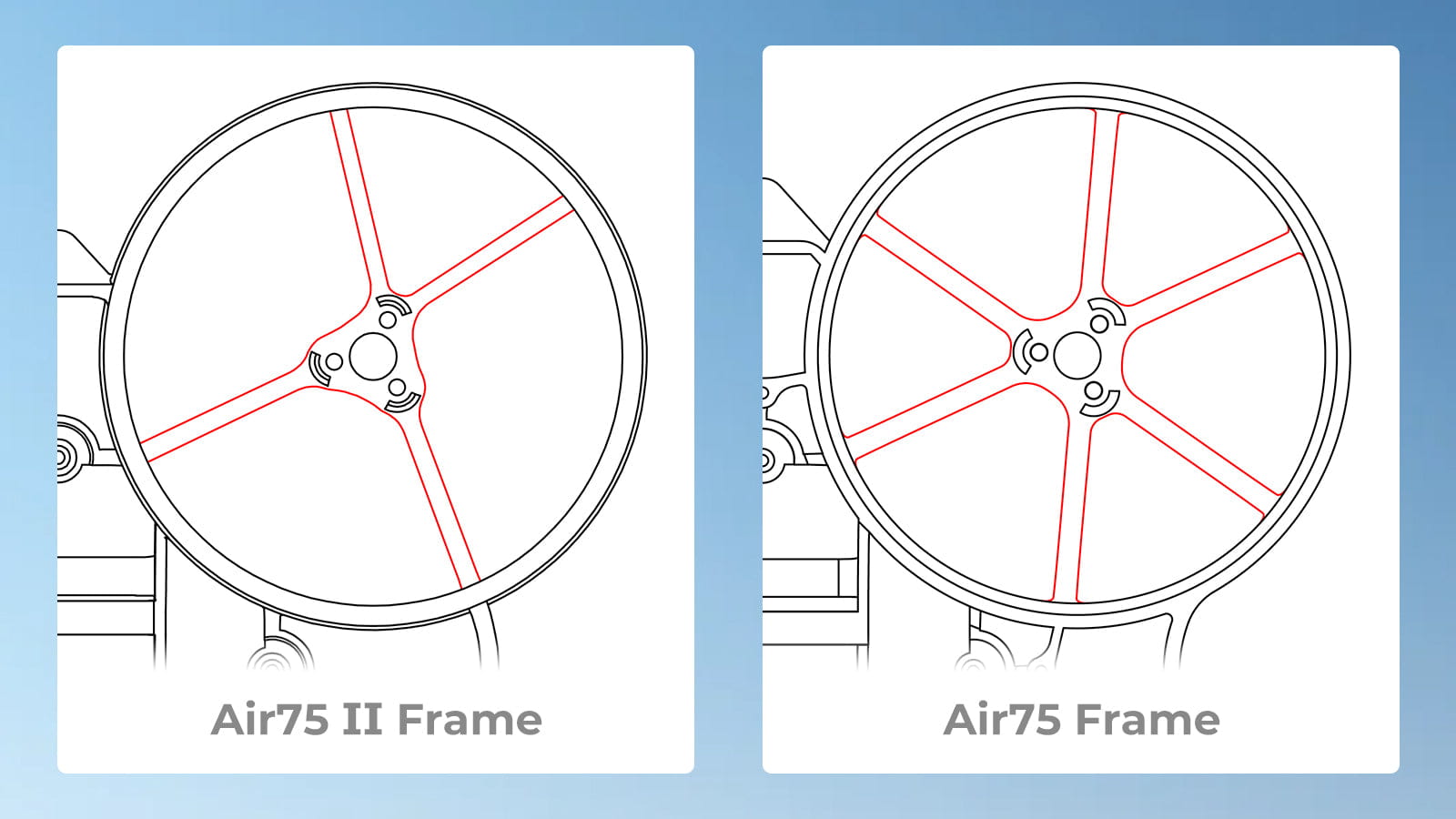 Air75 II Brushless Whoop Frame — wsporniki ramion