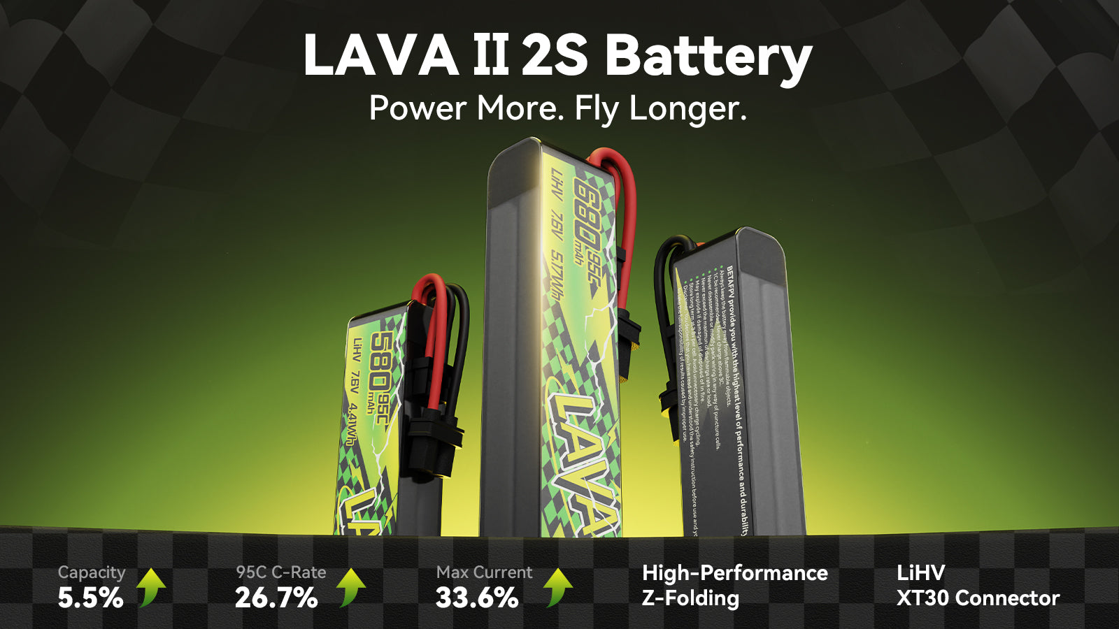 LAVA II 2S Battery - Power More, Fly Longer