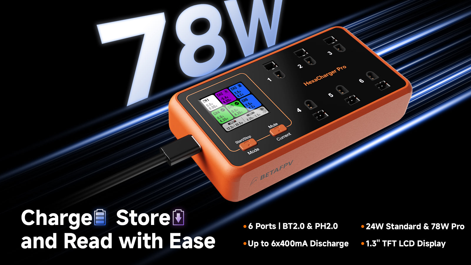 HexaCharger Pro 1S - ładowanie, magazynowanie i czytelny odczyt